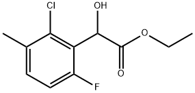 Ethyl 2-chloro-6-fluoro-α-hydroxy-3-methylbenzeneacetate 结构式