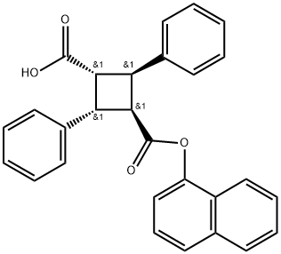 (1R,2R,3R,4R)-3-[(1-萘氧基)羰基]-2,4-二苯基环丁烷羧酸 结构式