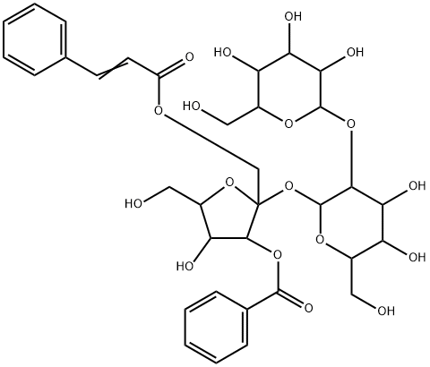 2'-肉桂酰基-3'-苯甲酰基-(2-O-Α-葡萄糖基)蔗糖酯 结构式