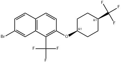7-bromo-1-(trifluoromethyl)-2-(((1s,4s)-4-(trifluoromethyl)cyclohexyl)oxy)naphthalene 结构式