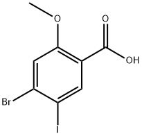 4-溴-5-碘-2-甲氧基苯甲酸 结构式