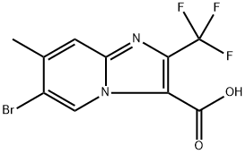 6-bromo-7-methyl-2-(trifluoromethyl)imidazo[1,2-a]pyridine-3-carboxylic acid 结构式