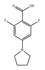 2,6-Difluoro-4-(pyrrolidin-1-yl)benzoic acid 结构式