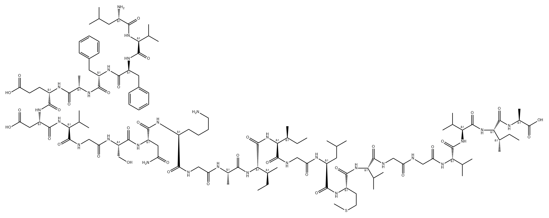 Β淀粉样肽AMYLOID 17-42 结构式