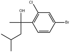 4-Bromo-2-chloro-α-methyl-α-(2-methylpropyl)benzenemethanol 结构式