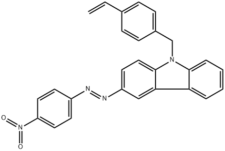 9-[(4-乙烯基苯基)甲基]-3-[2-(4-硝基苯基)偶氮基]- 9H-咔唑 结构式