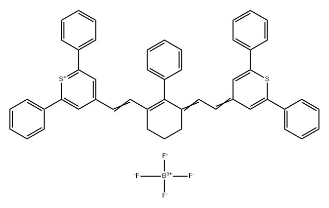 4-(2-[3-([2,6-二苯基-4H-噻喃-4-基亚基]亚乙基)-2-苯基-1-环己烯-1-基]乙烯基)-2,6-二苯基噻喃四氟硼酸盐 结构式