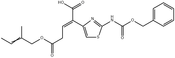 4-(2-苄氧羰基氨基-4-噻唑基)-4-羧基-3-丁烯酸 (2-甲基-2-丁烯-4-基) 酯 结构式