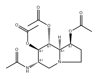 Acetamide, N-1,7,8-tris(acetyloxy)octahydro-6-indolizinyl-, 1S-(1.alpha.,6.beta.,7.alpha.,8.beta.,8a.beta.)- 结构式