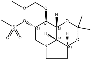 1,3-Dioxino4,5,6-hiindolizin-8-ol, octahydro-9-(methoxymethoxy)-2,2-dimethyl-, methanesulfonate (ester), 3aS-(3a.alpha.,8.alpha.,9.beta.,9a.beta.,9b.alpha.)- 结构式