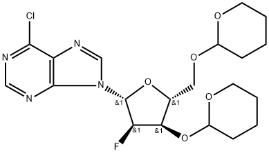 9HPURINE,6-CHLORO-9-[2-DEOXY-2-FLUORO-3,5-BIS-O(TETRAHYDRO- 结构式