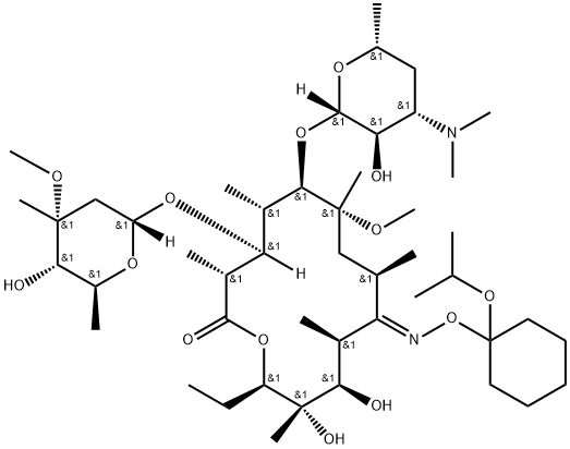 6-O-Methyl-erythromycin 9-[O-[1-(1-Methylethoxy)cyclohexyl]oxime] 结构式