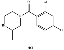 (2,4-二氯苯基)(3-甲基哌嗪-1-基)甲酮盐酸盐 结构式
