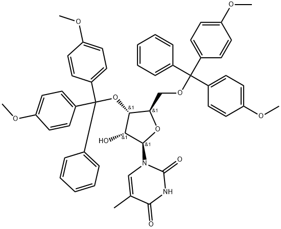 Uridine, 3',5'-bis-O-[bis(4-methoxyphenyl)phenylmethyl]-5-methyl- 结构式