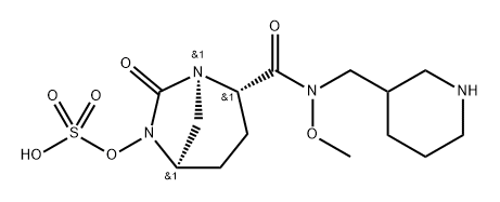 (2S,5R)-N-METHYLOXY-7-OXO-N-(PIPERIDIN-3- YLMETHYL)-6-(SULFOOXY)-1,6-DIAZABICYCLO[3.2.1] OCTANE-2-CA 结构式