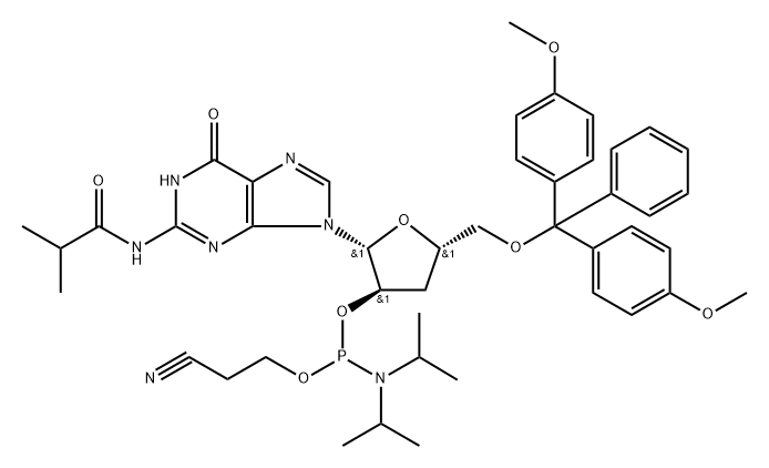 化合物 2'-DG (IBU)-2'-PHOSPHORAMIDITE 结构式