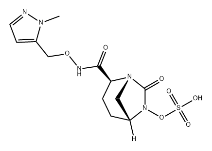 (1R,2S,5R)-2-[[[(1-METHYL-1H-PYRAZOL-5-YL) METHOXY]AMINO]CARBONYL]-7-OXO-1,6-DIAZAB ICYCLO[3.2.1]OCT 结构式