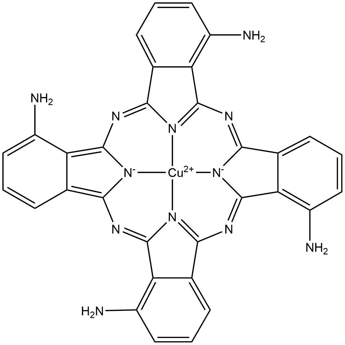 Copper(II) 1,8,15,22-tetra(amino)phthalocyanine 结构式