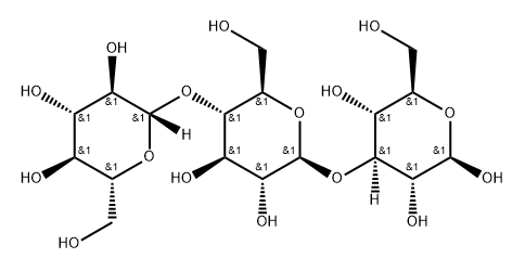 O-BETA-D-吡喃葡萄糖基-(1-4)-O-BETA-D-吡喃葡萄糖基-(1-3)-BETA-D-吡喃葡萄糖 结构式