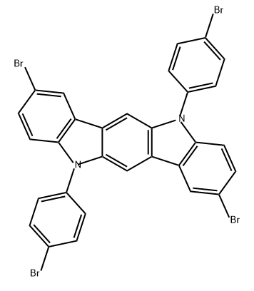 2,8-二溴-5,11-二(4-溴苯基)吲哚[3,2-B]咔唑 结构式