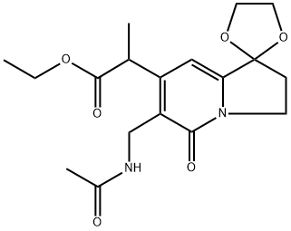 6'-[(Acetylamino)methyl]-2',3'-dihydro-α-methyl-5'-oxospiro[1,3-dioxolane-2,1'(5'H)-indolizine]-7'-acetic Acid Ethyl Ester 结构式