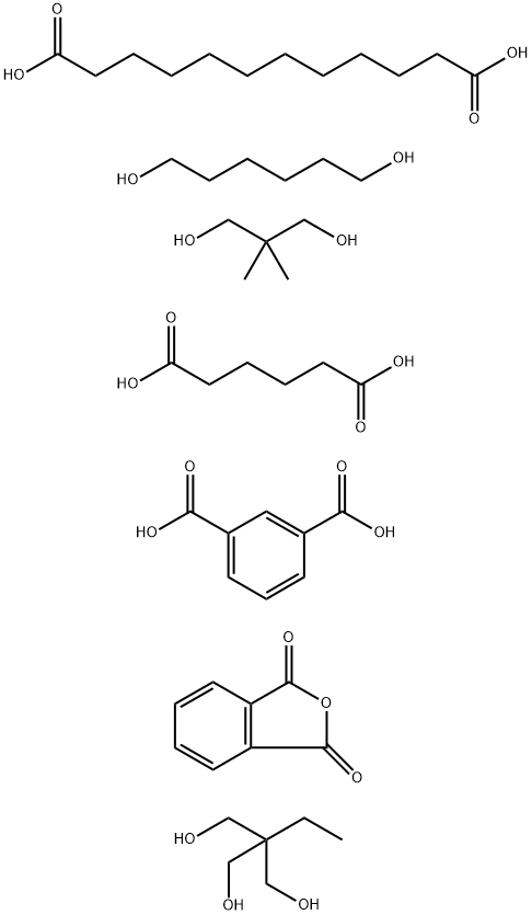 1,3-Benzenedicarboxylic acid polymer with 2,2-dimethyl-1,3-propanediol, dodecanedioic acid, 2-ethyl-2-(hydroxymethyl)-1,3-propanediol, hexanedioic acid, 1,6-hexanediol and 1,3-isobenzofurandione 结构式