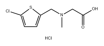 2-{[(5-chlorothiophen-2-yl)methyl](methyl)amino}acetic acid hydrochloride 结构式