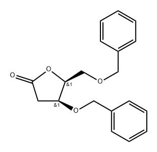 L-threo-Pentonic acid, 2-deoxy-3,5-bis-O-(phenylmethyl)-, .gamma.-lactone 结构式
