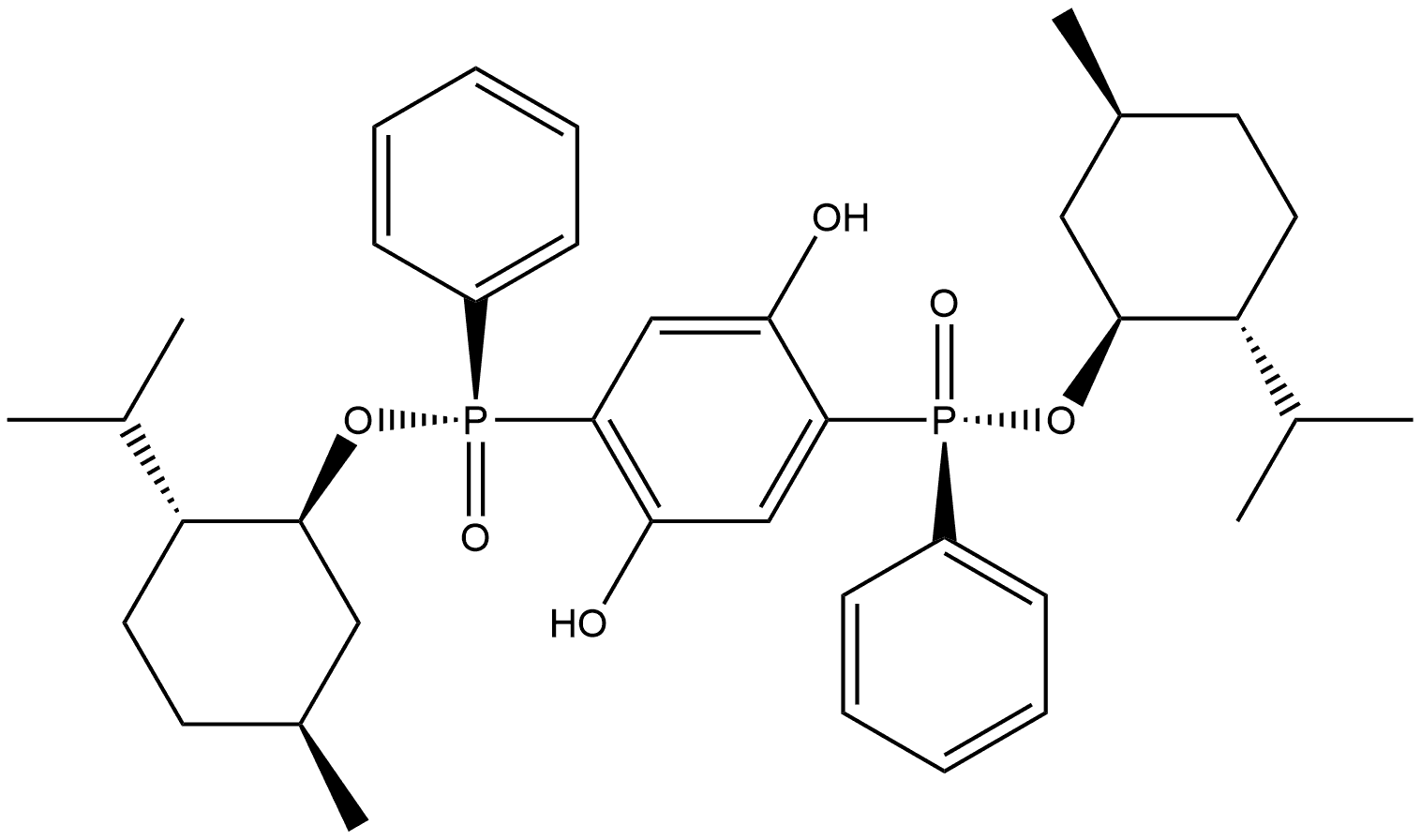 (RP)-DI-(-)-薄荷基苯基(苯基)(2,5-二羟基苯基) - 双(次膦酸酯) 结构式