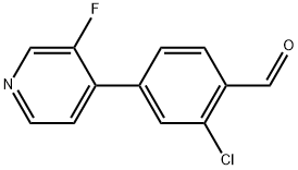 2-Chloro-4-(3-fluoro-4-pyridinyl)benzaldehyde 结构式