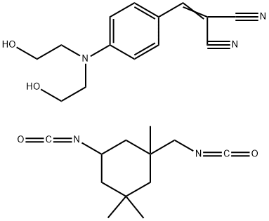 聚[4-(2,2-二氰基乙烯基)-N-二(羟基乙基)苯胺-ALT-(异佛尔酮二异氰酸)]尿烷 结构式