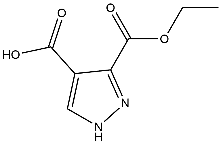 3-(乙氧羰基)-1H-吡唑-4-羧酸 结构式