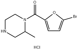 (5-溴呋喃-2-基)(2-甲基哌嗪-1-基)甲酮盐酸盐 结构式