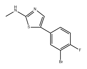 5-(3-Bromo-4-fluorophenyl)-N-methylthiazol-2-amine 结构式