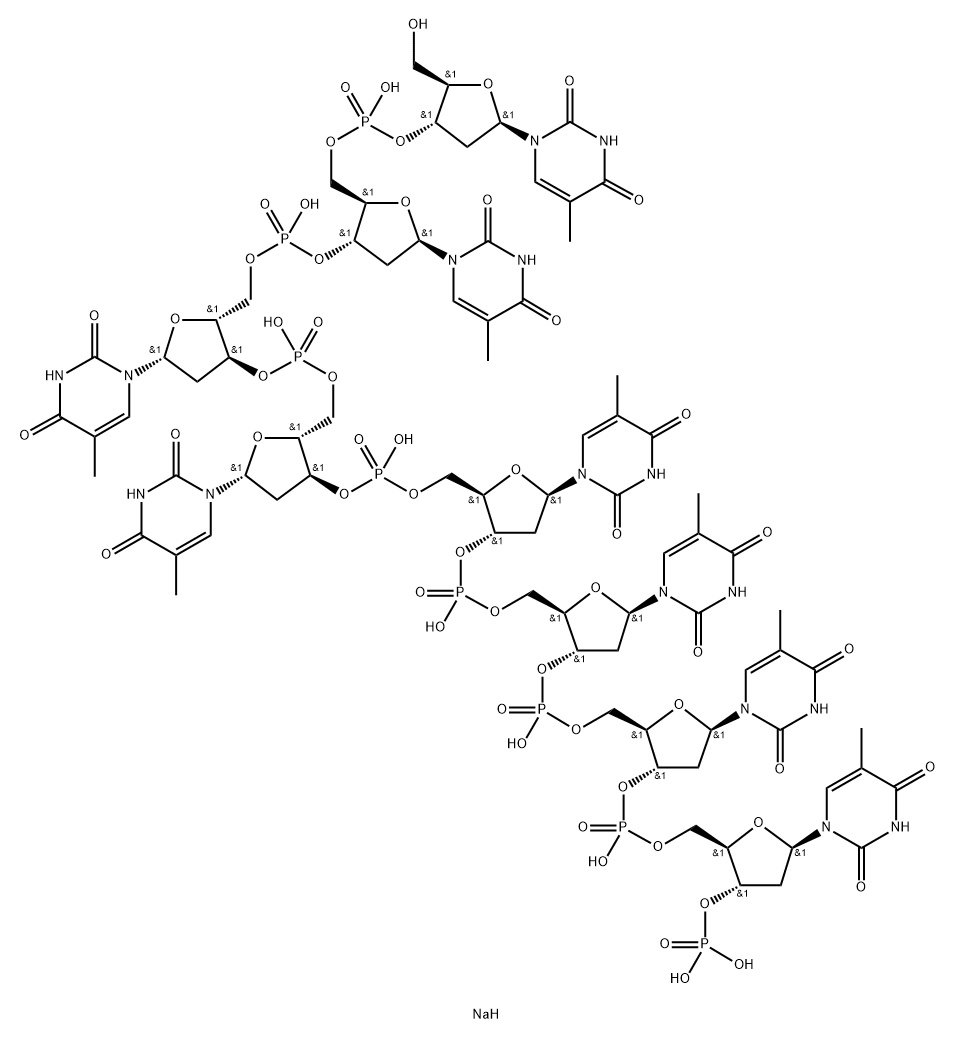 OLIGOTHYMIDYLIC ACID D(PT)8 SODIUM 结构式