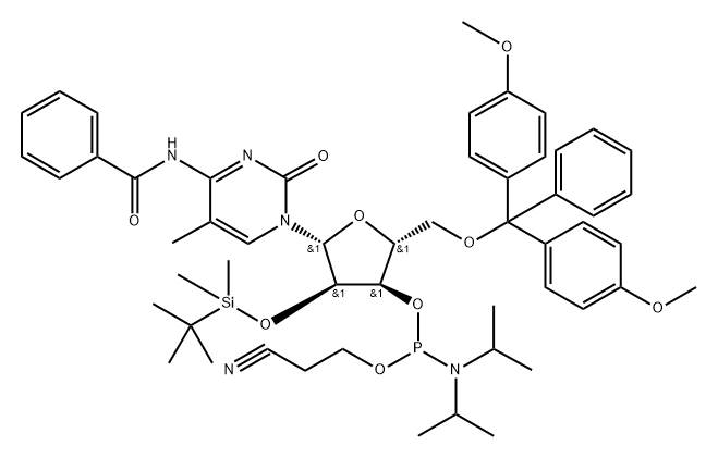 5-ME-RC(BZ) 亚磷酰胺单体 结构式