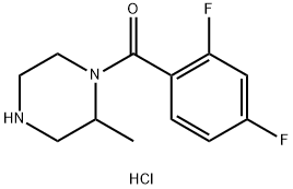 (2,4-二氟苯基)(2-甲基哌嗪-1-基)甲酮盐酸盐 结构式