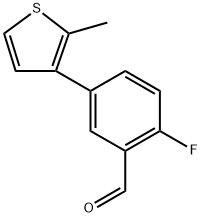 2-fluoro-5-(2-methylthiophen-3-yl)benzaldehyde 结构式