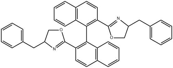 (S)-2,2'-双((R)-4-苄基-4,5-二氢恶唑-2-基)-1,1'-联苯 结构式