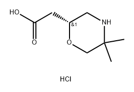 2-Morpholineacetic acid, 5,5-dimethyl-,hydrochloride, (2R)- 结构式