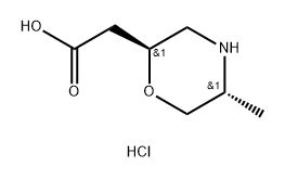 2-Morpholineacetic acid, 5-methyl-,hydrochloride, (2R,5S)-rel- 结构式