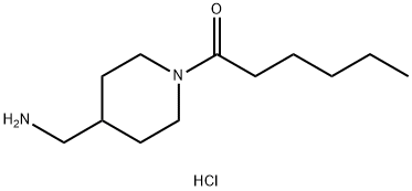1-(4-(氨基甲基)哌啶-1-基)己-1-酮盐酸盐 结构式