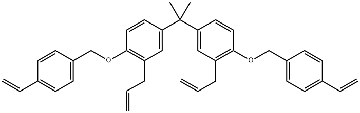 1,1'-(1-甲基亚乙基)双[4-[(4-乙烯基苯基)甲氧基]-3-(2-丙烯-1-基)苯 结构式