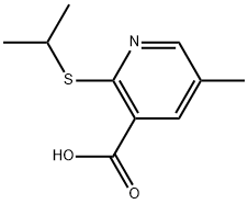 5-Methyl-2-[(1-methylethyl)thio]-3-pyridinecarboxylic acid 结构式