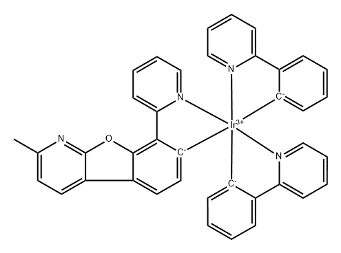 双(2-苯基吡啶-N,C 2) - [2-甲基-8-(2-吡啶基-N)苯并呋喃并[2,3-B]吡啶基-C 7] 结构式