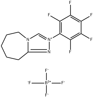 2-(Perfluorophenyl)-6,7,8,9-tetrahydro-5H-[1,2,4]triazolo[4,3-a]azepin-2-ium tetrafluoroborate 结构式