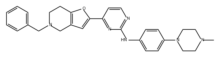 N-[4-(4-methyl-1-
piperazinyl)phenyl]-4-[4,5,6,7-tetrahydro-5-
(phenylmethyl)furo[3,2-c]pyridin-2-yl]-2-Pyrimidinamine 结构式