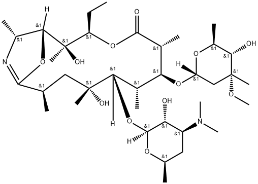 红霉素A 9,11-亚胺醚 结构式
