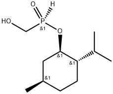 (R)-(1R,2S,5R)-2-异丙基-5-甲基环己基氢(羟甲基)膦酸酯 结构式