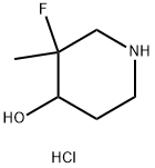 3-氟-3-甲基哌啶-4-醇盐酸盐 结构式